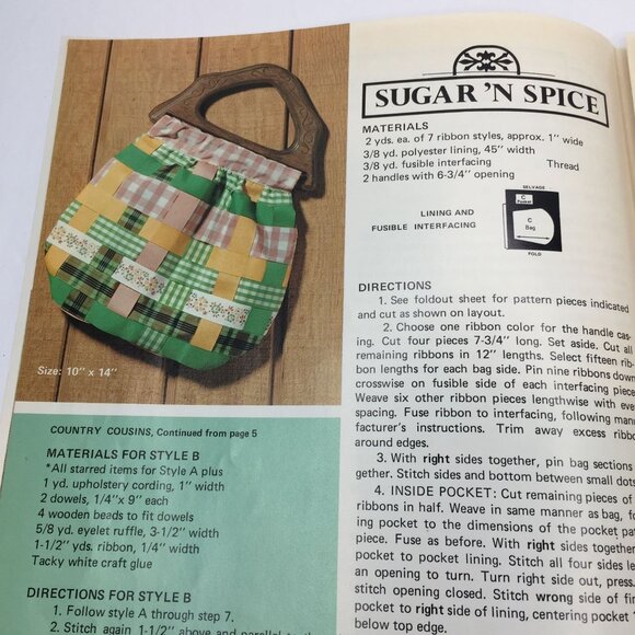 Craft Course Easy to Sew Bags & Totes Instructions 21 Original Styles Purse Book - Picture 6 of 12